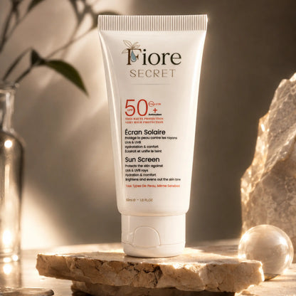 Fiore Secret Écran Solaire SPF 50+ – Protection UVA/UVB – 50 ml